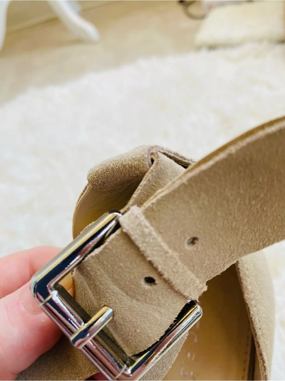 Marc Fisher Beige Suede Espadrille Platform Wedge Sandals Size 8M